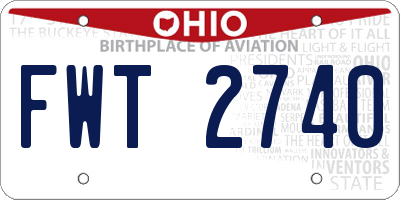 OH license plate FWT2740