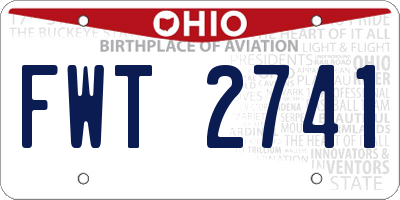 OH license plate FWT2741
