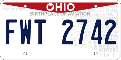 OH license plate FWT2742
