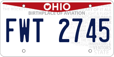 OH license plate FWT2745