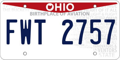 OH license plate FWT2757