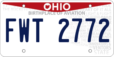 OH license plate FWT2772