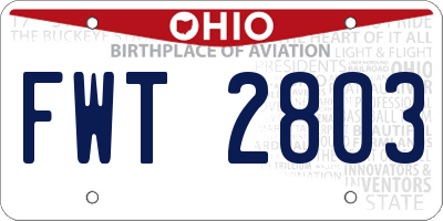 OH license plate FWT2803