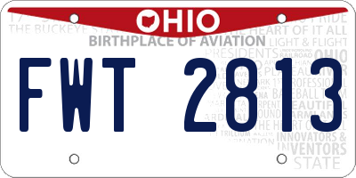 OH license plate FWT2813