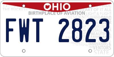 OH license plate FWT2823