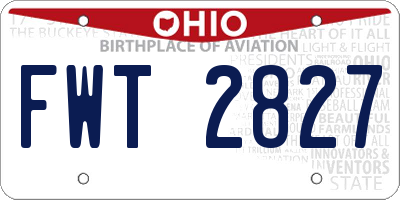OH license plate FWT2827