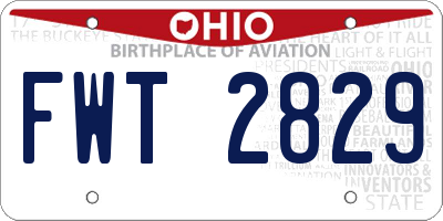 OH license plate FWT2829