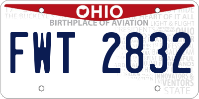 OH license plate FWT2832
