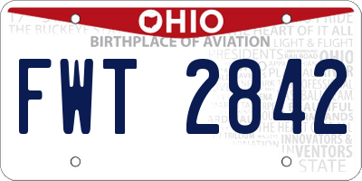 OH license plate FWT2842