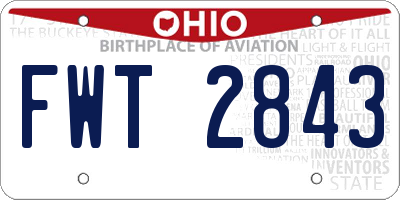 OH license plate FWT2843