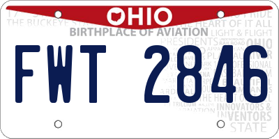 OH license plate FWT2846