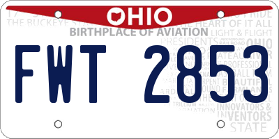 OH license plate FWT2853