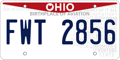OH license plate FWT2856