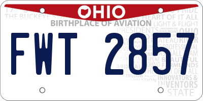 OH license plate FWT2857