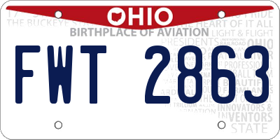 OH license plate FWT2863