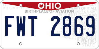 OH license plate FWT2869