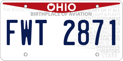 OH license plate FWT2871