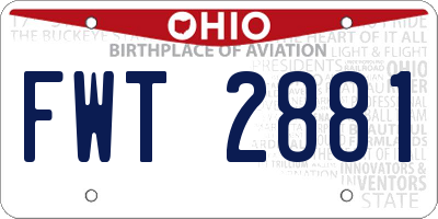 OH license plate FWT2881