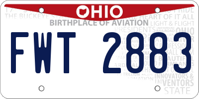 OH license plate FWT2883