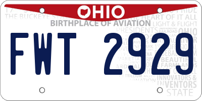 OH license plate FWT2929