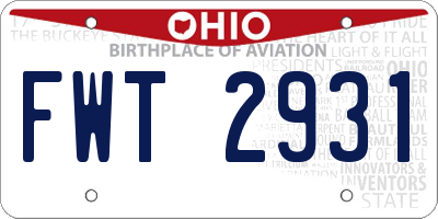OH license plate FWT2931