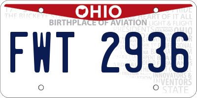 OH license plate FWT2936