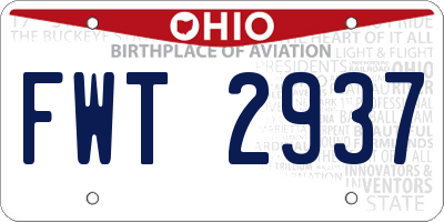 OH license plate FWT2937
