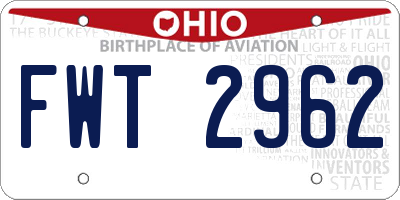 OH license plate FWT2962