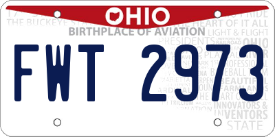 OH license plate FWT2973