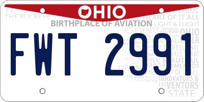 OH license plate FWT2991