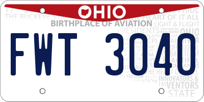 OH license plate FWT3040