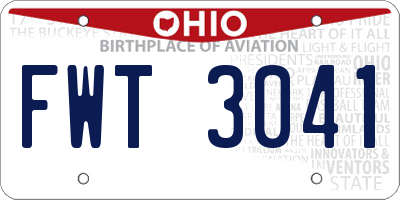 OH license plate FWT3041