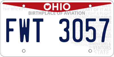 OH license plate FWT3057