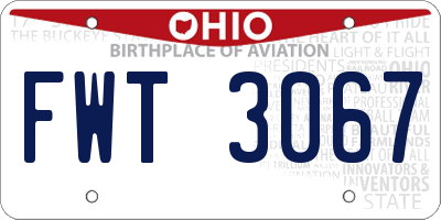 OH license plate FWT3067