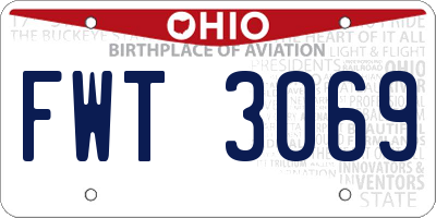 OH license plate FWT3069