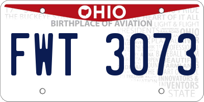 OH license plate FWT3073