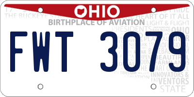 OH license plate FWT3079
