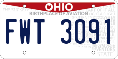 OH license plate FWT3091