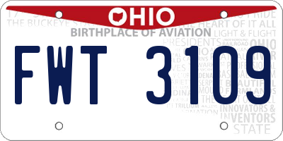 OH license plate FWT3109