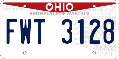 OH license plate FWT3128