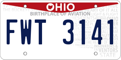OH license plate FWT3141
