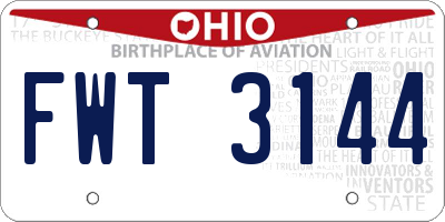 OH license plate FWT3144