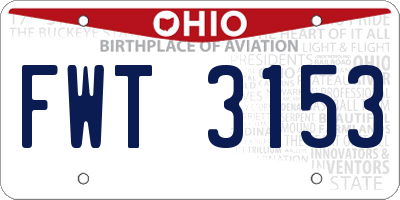 OH license plate FWT3153