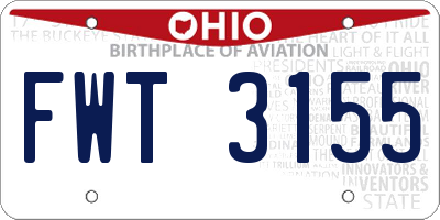 OH license plate FWT3155