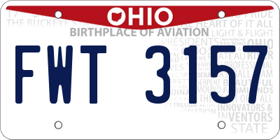 OH license plate FWT3157