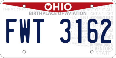 OH license plate FWT3162