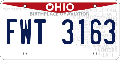 OH license plate FWT3163