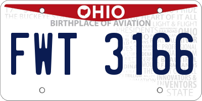 OH license plate FWT3166
