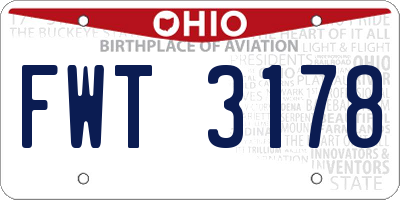 OH license plate FWT3178