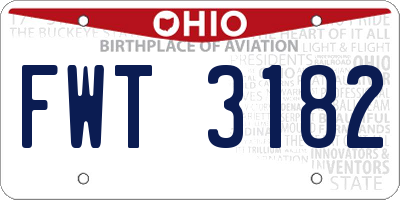 OH license plate FWT3182